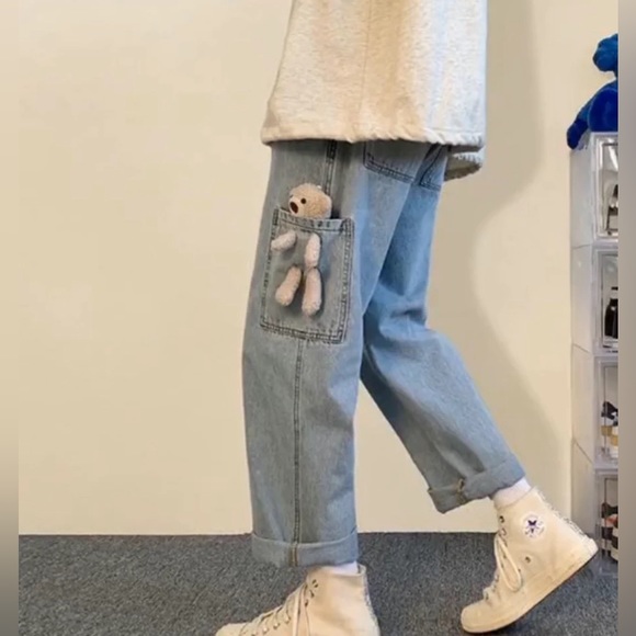 Jeans Women's high waisted casual slimming design wide leg pants - Picture 6 of 6